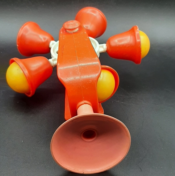 Vintage Suction Cup Wheel Bell Rattle Spinning Baby Toy - Picture 6 of 6